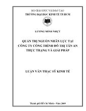 Đề tài Quản trị nguồn nhân lực tại Công ty Công trình Đô Thị Tân An – Thực trạng và giải pháp