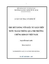 Đề tài Thu hút dòng vốn đầu tư gián tiếp nước ngoài thông qua thị trường chứng khoán Việt Nam