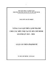 Luận án Nâng  cao  lợi  thế  cạnh  tranh  cho  các  siêu  thị   tại TP .  Hồ Chí  Minh giai đoạn 2011  ­  2020
