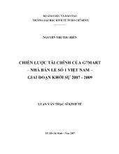 Luận văn Chiến lược tài chính của g7mart – nhà bán lẻ số1 Việt Nam – giai đoạn khởi sự 2007 - 2009