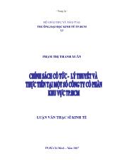 Luận văn Chính sách cổ tức - Lý thuyết và thực tiễn tại một số công ty cổphần khu vực Thành phố HồChí Minh