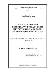 Luận văn Chính sách tài chính hỗ trợ phát triển doanh nghiệp nhỏ và vừa ngoài quốc doanh vùng Đồng bằng sông Cửu Long
