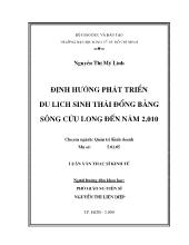 Luận văn Định hướng phát triển du lịch sinh thái Đồng bằng sông Cửu Long đến năm 2010