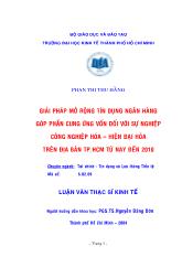 Luận văn Giải pháp mở rộng tín dụng ngân hàng góp phần cung ứng vốn cho sự nghiệp công nghiệp hóa hiện đại hóa trên địa bàn TP.HCM từ nay đến năm 2010