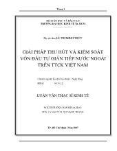 Luận văn Giải pháp thu hút và kiểm soát vốn đầu tư gián tiếp nước ngoài trên thị trường chứng khoán Việt Nam