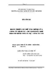 Luận văn Hoàn thiện cơ chế tài chính của công ty dịch vụ du lịch dầu khí theo mô hình công ty mẹ – công ty con