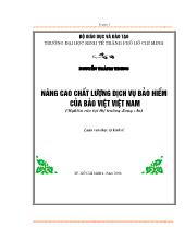 Luận văn Nâng cao chất lượng dịch vụ bảo hiểm tại Bảo Việt Việt Nam