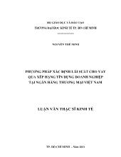 Luận văn Phương pháp xác định lãi suất cho vay qua xếp hạng tín dụng doanh nghiệp tại ngân hàng thương mại Việt Nam