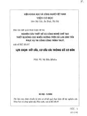 Đề tài Lựa chọn kết cấu, cơ cấu các thông số cơ bản