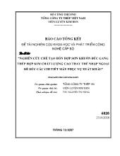 Đề tài Nghiên cứu chế tạo hỗn hợp sơn khuôn đúc gang thép hợp kim chất lượng cao thay thế nhập ngoại để đúc các chi tiết máy phục vụ xuất khẩu