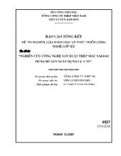 Đề tài Nghiên cứu công nghệ sản xuất thép mác sae4161 dùng để sản xuất dụng cụ y tế