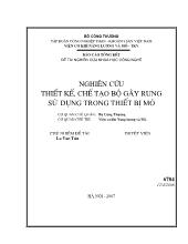 Đề tài Nghiên cứu thiết kế, chế tạo bộ gây rung sử dụng trong thiết bị mỏ