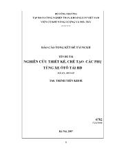 Đề tài Nghiên cứu thiết kế, chế tạo các phụ tùng xe ôtô tải HD