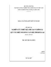Đề tài Nghiên cứu thiết kế, chế tạo vỏ bình ắc quy tàu điện mỏ bằng vật liệu phi kim loại