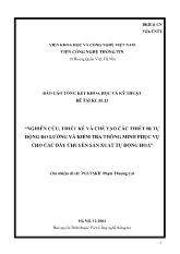 Đề tài Nghiên cứu, thiết kế và chế tạo các thiết bị tự động đo lường và kiểm tra thông minh phục vụ cho các dây chuyền sản xuất tự động hoá