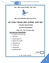 Tiểu luận Bài tìm hiểu về an toàn trong bảo dưỡng máy bay