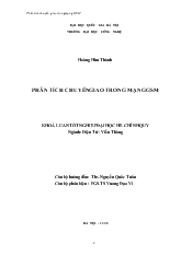 Khóa luận Phân tích chuyển giao trong mạng GSM