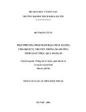 Luận án Một phương pháp đảm bảo chất lượng cho dịch vụ truyền thông đa hướng thời gian thực qua mạng IP