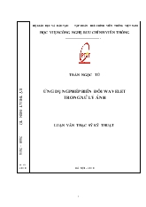 Luận văn Ứng dụng phép biến đổi wavelet trong xử lý ảnh