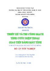 Đồ án Thiết kế và thi công mạch tính cước điện thoại giao tiếp bằng máy tính