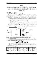 Đồ án Xây dựng phương án cung cấp điện cho 1 khu vực gồm 1 đường dây kép và 1 trạm biến áp