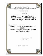 Báo cáo Nghiên cứu sử dụng chip vi điều khiển avr và ứng dụng trong truyền dữ liệu không dây