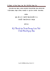 Đề tài Kỹ thuật an toàn trong lưu trữ chất thải nguy hại