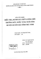 Đồ án Điều tra đánh giá chất lượng môi trường đất, nước vùng nuôi tôm huyện duyên hải tỉnh Trà Vinh