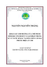 Luận văn Khảo sát ảnh hưởng của chế phẩm sinh học Enchoice và Sanjiban trong quá trình xử lý nước rỉ rác tại bãi chôn lấp rác Phước Hiệp, Củ Ch