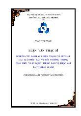 Luận văn Nghiên cứu đánh giá hiện trạng và đề xuất các giải pháp bảo vệ môi trường trong phân phối và sử dụng TBVTV tại tỉnh An Giang