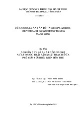 Luận văn Nghiên cứu đề xuất công nghệ xử lý nước thải sản xuất thạch dừa phù hợp với điều kiện Bến Tre
