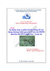 Tiểu luận Áp dụng công cụ phân tích hệ thống để xây dựng chương trình quản lý và bảo tồn ĐDSH khu bảo tồn ĐNN Láng Sen – Long An