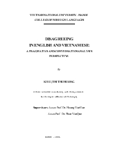 Luận văn Disagreeing in english and vietnamese: a pragmatics and conversation analysis perspective