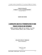 Đề tài A contrastive analysis of premodification of noun phrases in english and Vietnamese - Trịnh Thị Minh