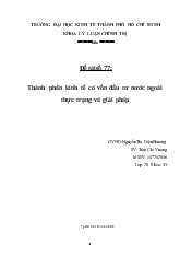 Đề tài Thành phần kinh tế có vốn đầu tư nước ngoài thực trạng và giải pháp