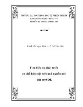 Đề tài Tìm hiểu và phát triển cơ chế bảo mật trên mã nguồn mở của mySQL