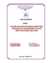 Đề tài Vấn đề con người trong triết học nho giáo và ảnh hưởng của nó đối với xã hội Việt Nam