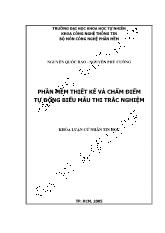 Luận văn Phần mềm thiết kế và chấm điểm tự động biểu mẫu thi trắc nghiệm