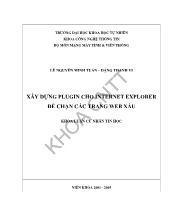 Luận văn Xây dựng plugin cho internet explorer để chặn các trang web xấu