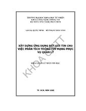 Luận văn Xây dựng ứng dụng bắt gói tin cho việc phân tích thông tin mạng phục vụ quản lý