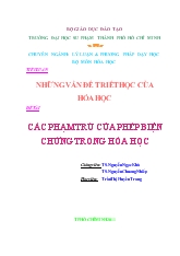 Tiểu luận Các phạm trù của phép biện chứng trong hóa học