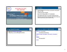 Bài giảng Stored Procedure