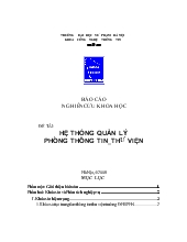 Đề tài Hệ thống quản lý phòng thông tin thư viện