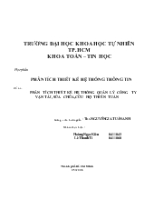 Đề tài Phân tích thiết kế hệ thống quản lý công ty vận tải, sửa chữa, cứu hộ thiên tuấn