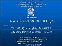 Đề tài Tìm hiểu lập trình phân tán với RMI ứng dụng truy cập cơ sở dữ liệu Web