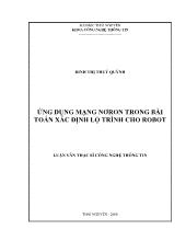 Luận văn Ứng dụng mạng nơron trong bài toán xác định lộ trình cho robot