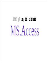 Bài giảng Microsoft access