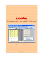 Bài giảng ứng dụng excel trong địa chất công trình