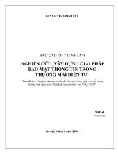 Báo cáo Vấn đề nghiên cứu, xây dựng giải pháp bảo mật thông tin trong thương mại điện tử