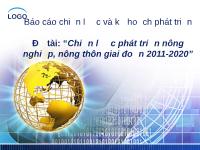 Đề tài Các chiến lược phát triển nông nghiệp, nông thôn giai đoạn 2011-2020